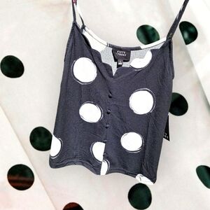 Fifty Street NWT Black and White Polka Dot Crop Top Size Small